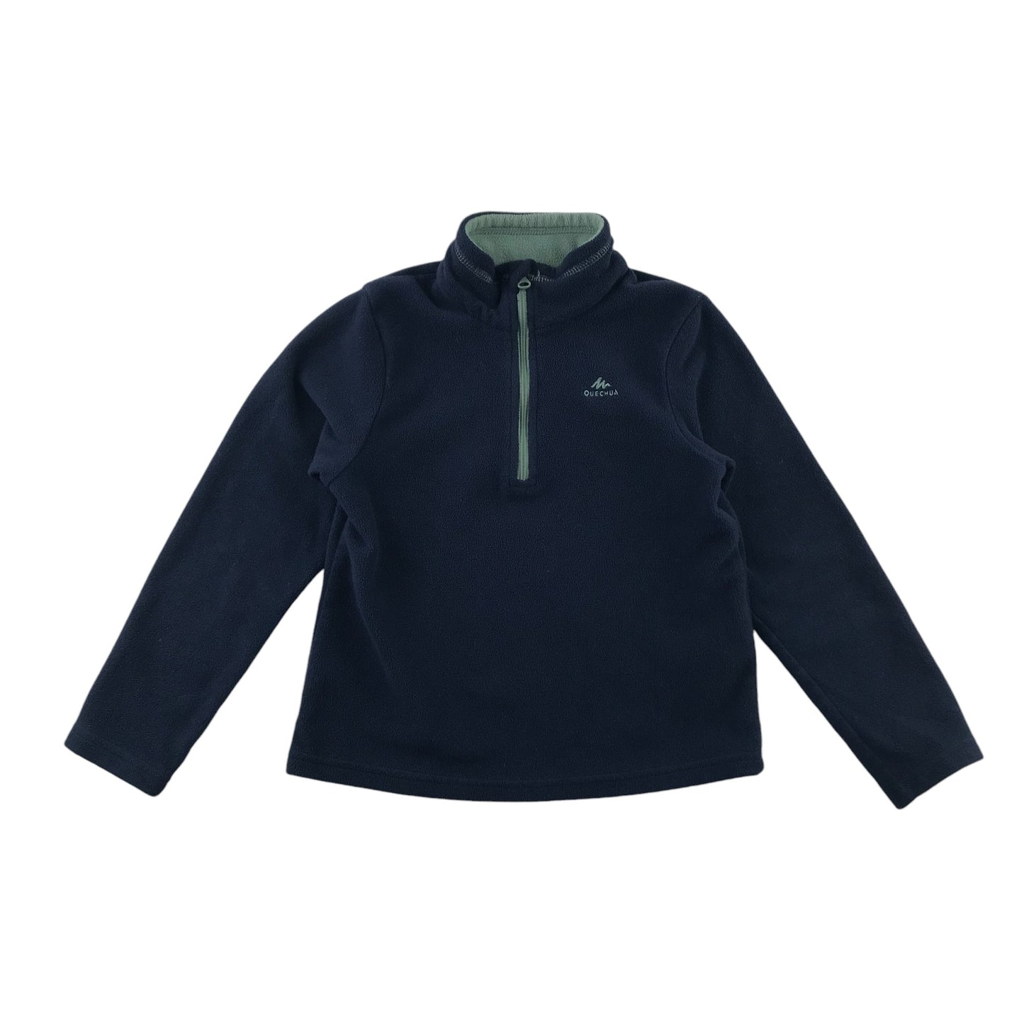 Decathlon fleece 5-6 years navy blue plain quarter zipper