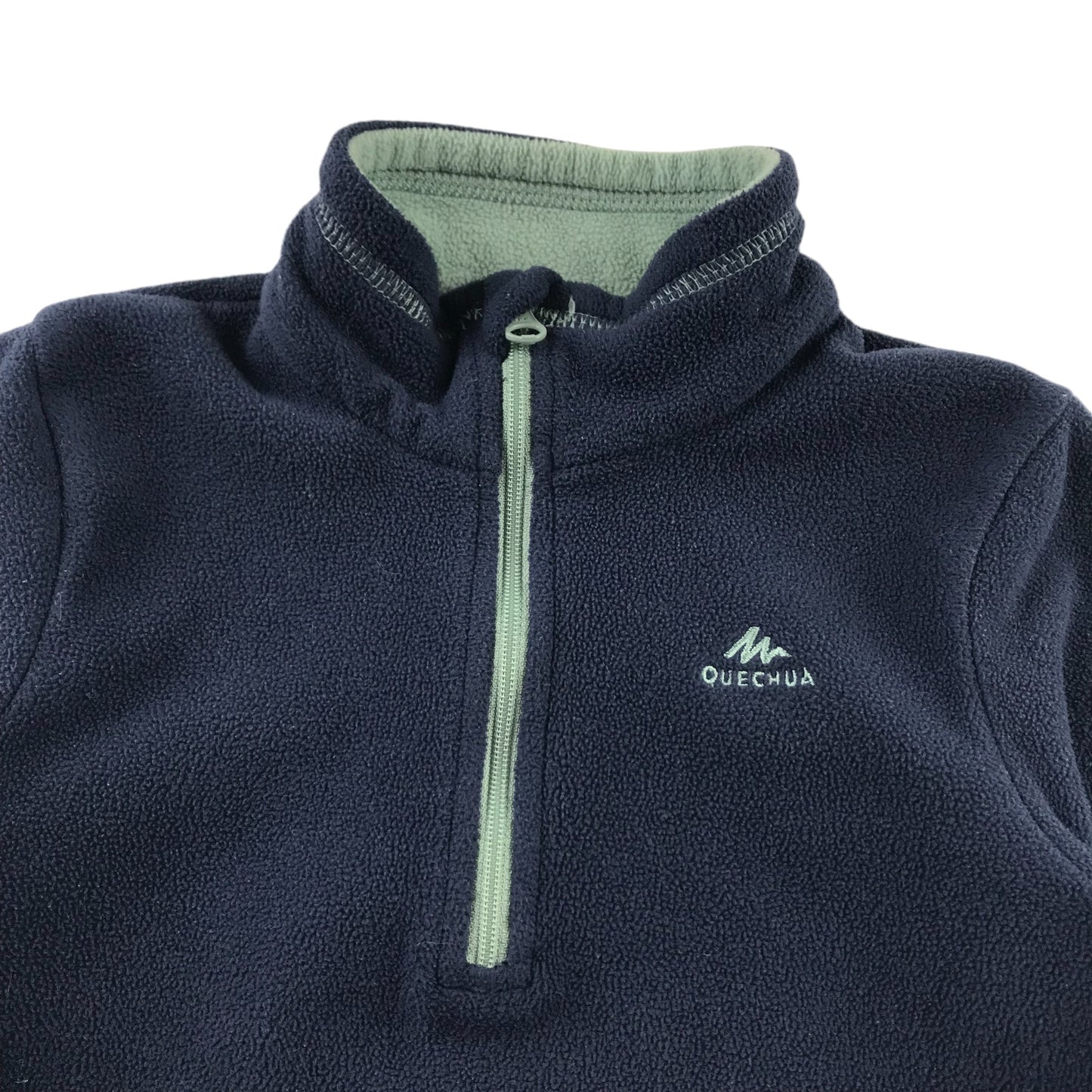 Decathlon fleece 5-6 years navy blue plain quarter zipper