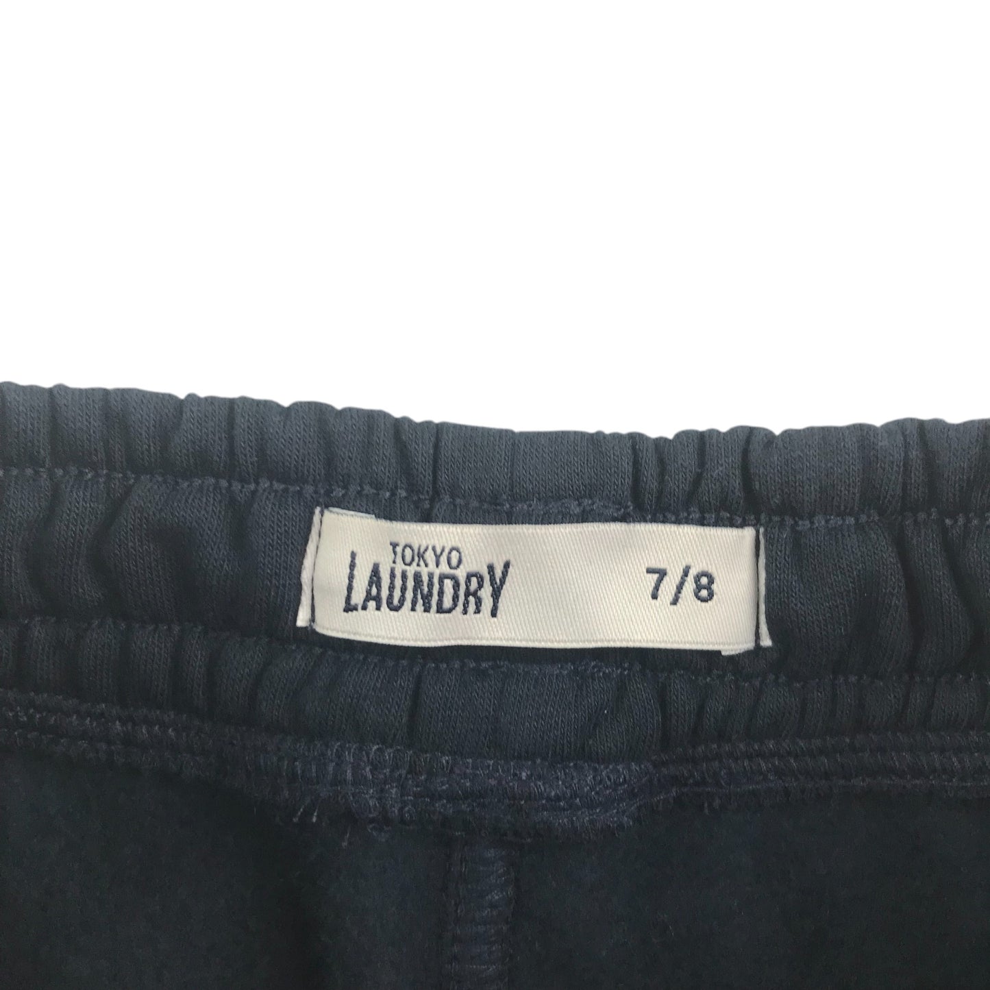 Tokyo Laundry joggers 7-8 years navy blue elasticated waist cuffed ankles