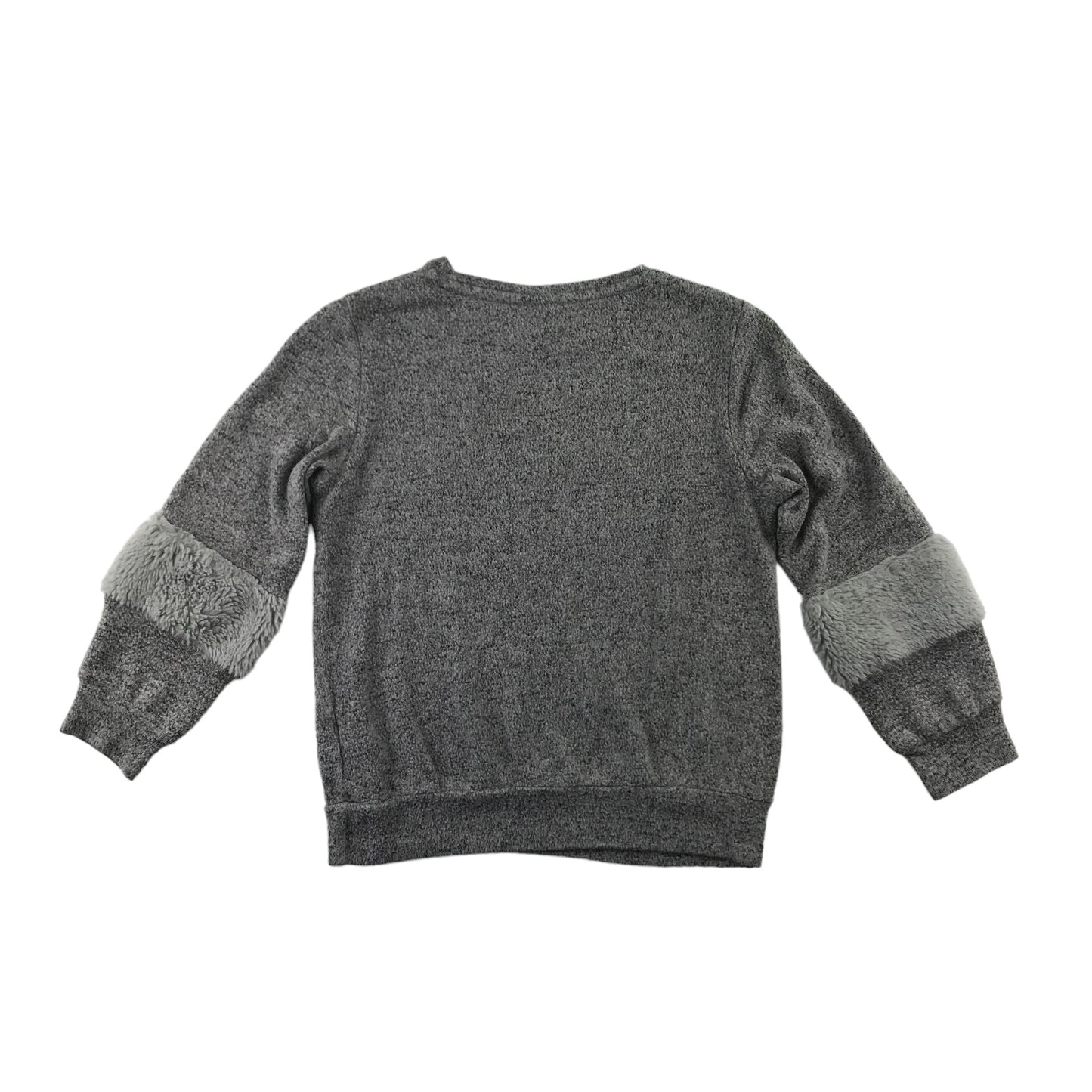 F&F Jumper Age 6 Light Grey with Sequin Unicorn and Text Graphic