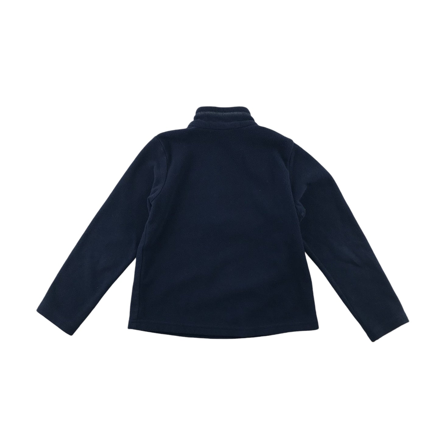 Decathlon fleece 5-6 years navy blue plain quarter zipper