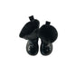 Boots shoe size 9 kids black glossy quilted faux leather calf height