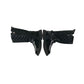 Boots shoe size 9 kids black glossy quilted faux leather calf height
