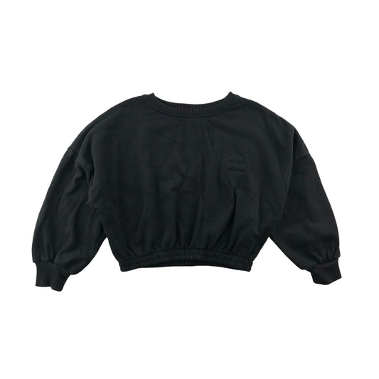 Tu Sweater Age 7 Dark Charcoal Grey Plain Cropped Baggy Sleeve