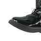 Boots shoe size 9 kids black glossy quilted faux leather calf height