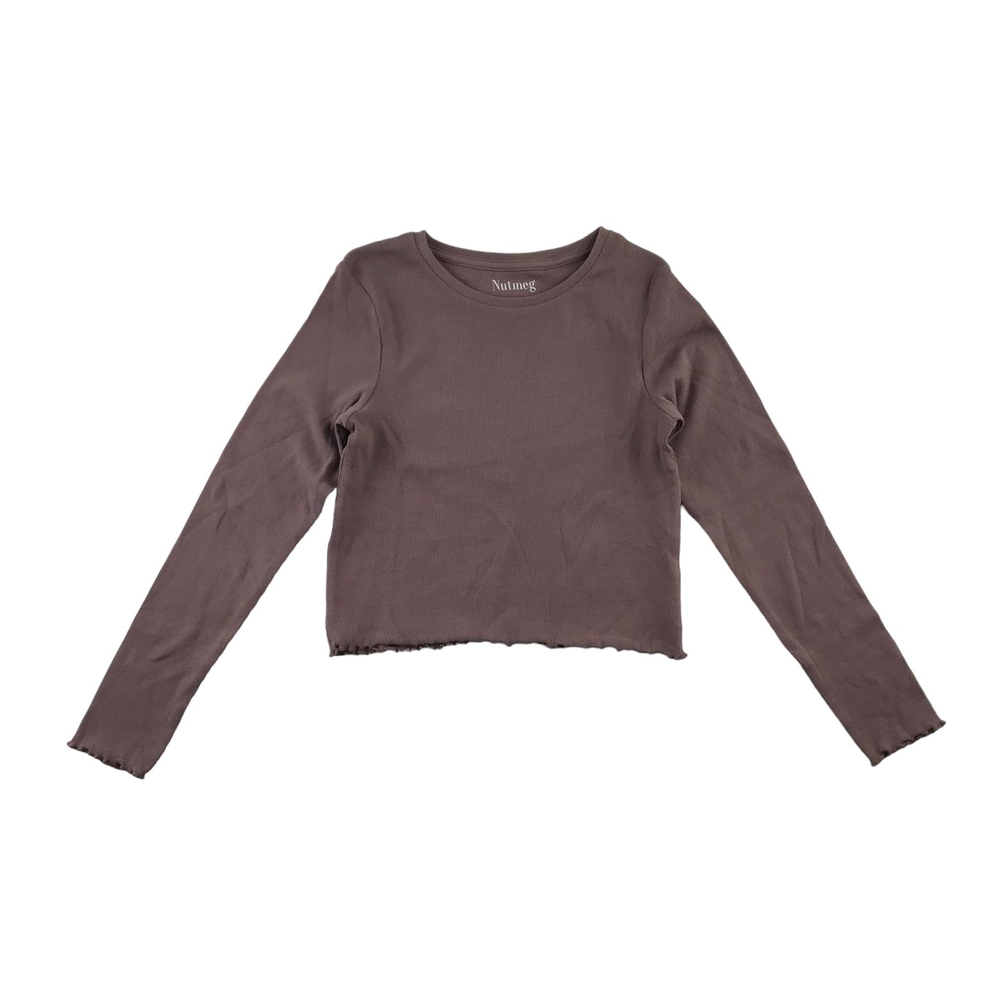 Nutmeg t-shirt 10-11 years purple mauve long sleeve slightly cropped