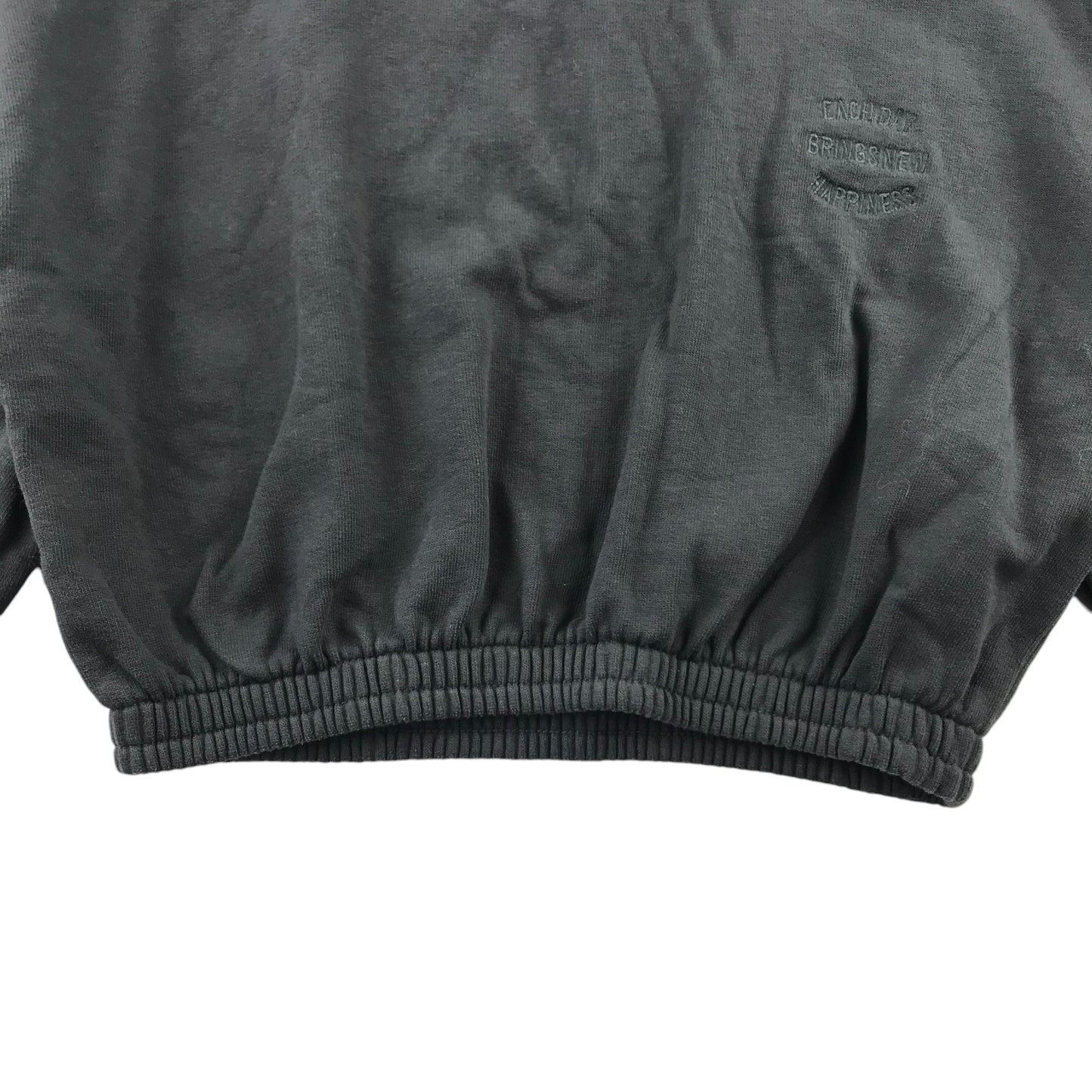 Tu Sweater Age 7 Dark Charcoal Grey Plain Cropped Baggy Sleeve