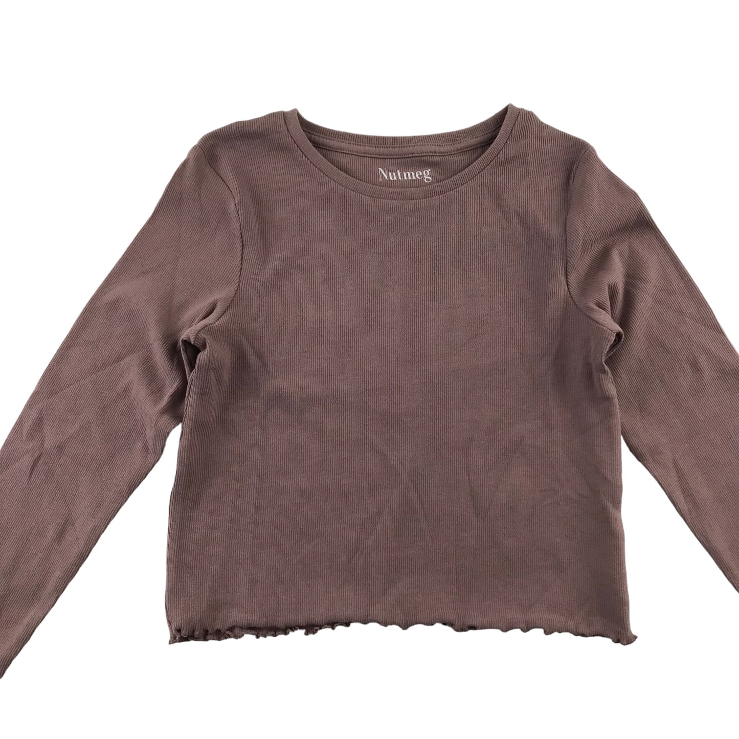 Nutmeg t-shirt 10-11 years purple mauve long sleeve slightly cropped