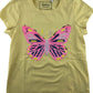 Bluezoo t-shirt 10-11 years yellow sequin butterfly short sleeve