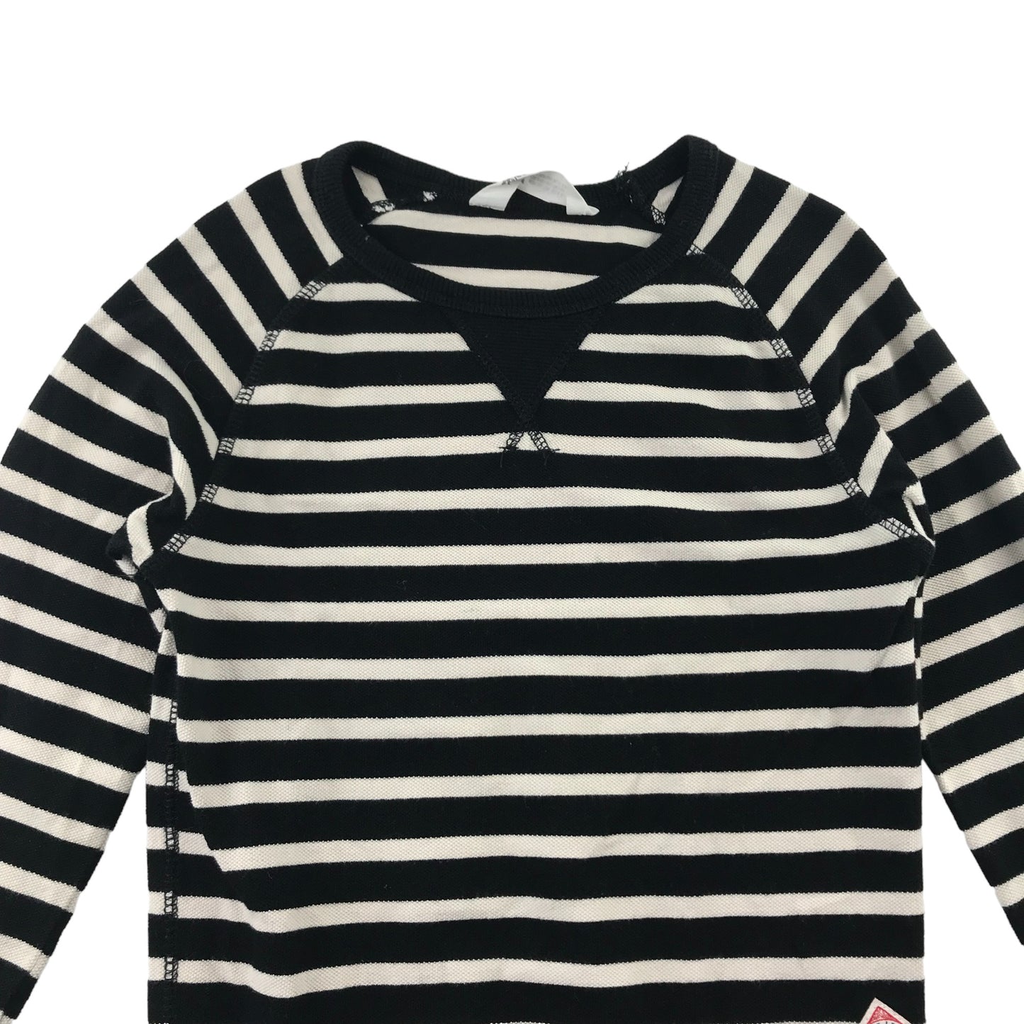 H&M Jumper Age 7 Black and White Horizontal Stripes Cotton