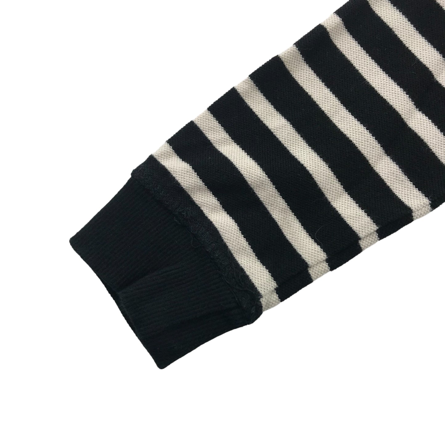 H&M Jumper Age 7 Black and White Horizontal Stripes Cotton