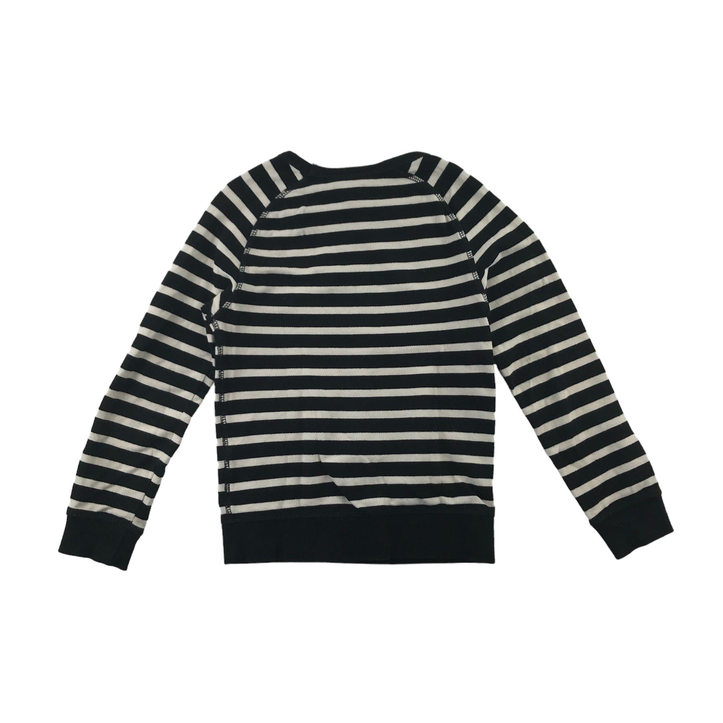 H&M Jumper Age 7 Black and White Horizontal Stripes Cotton