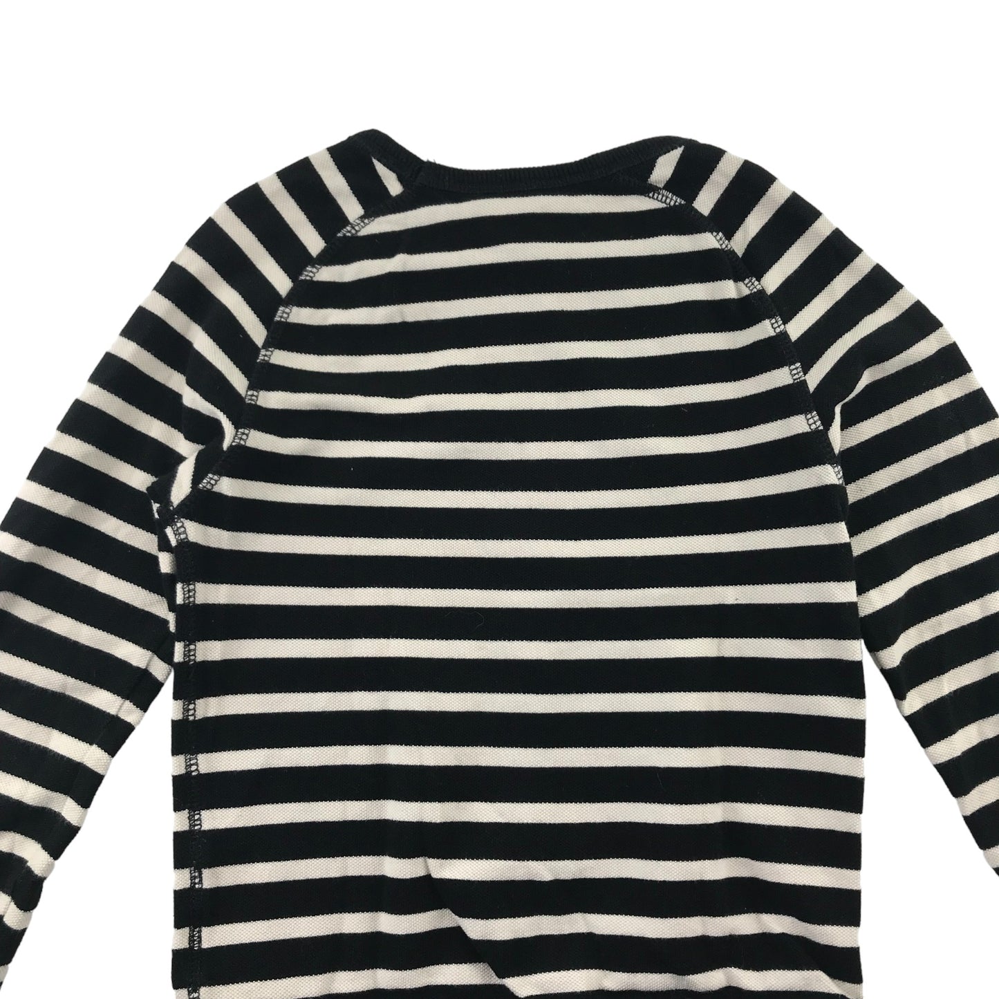 H&M Jumper Age 7 Black and White Horizontal Stripes Cotton