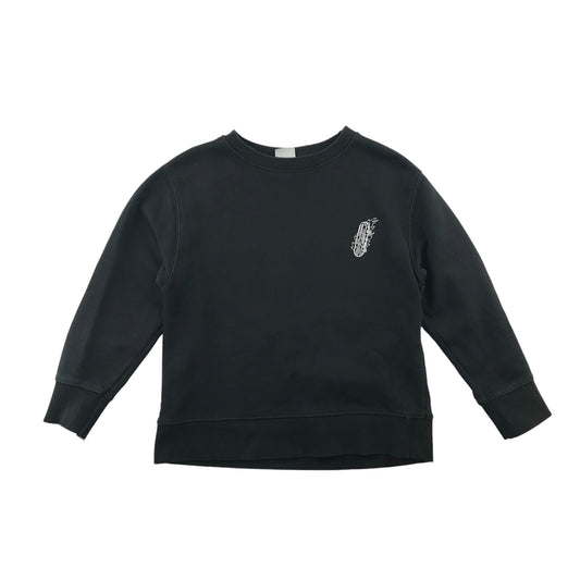 Zara Sweater Age 8 Black Skateboard Graphic