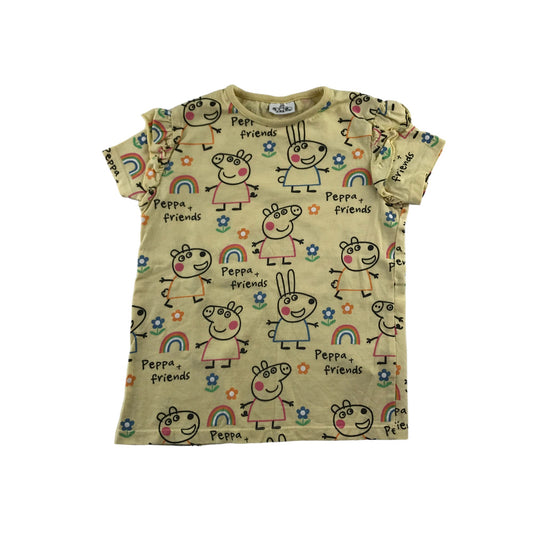 George t-shirt 5-6 years yellow Peppa Pig print pattern cotton