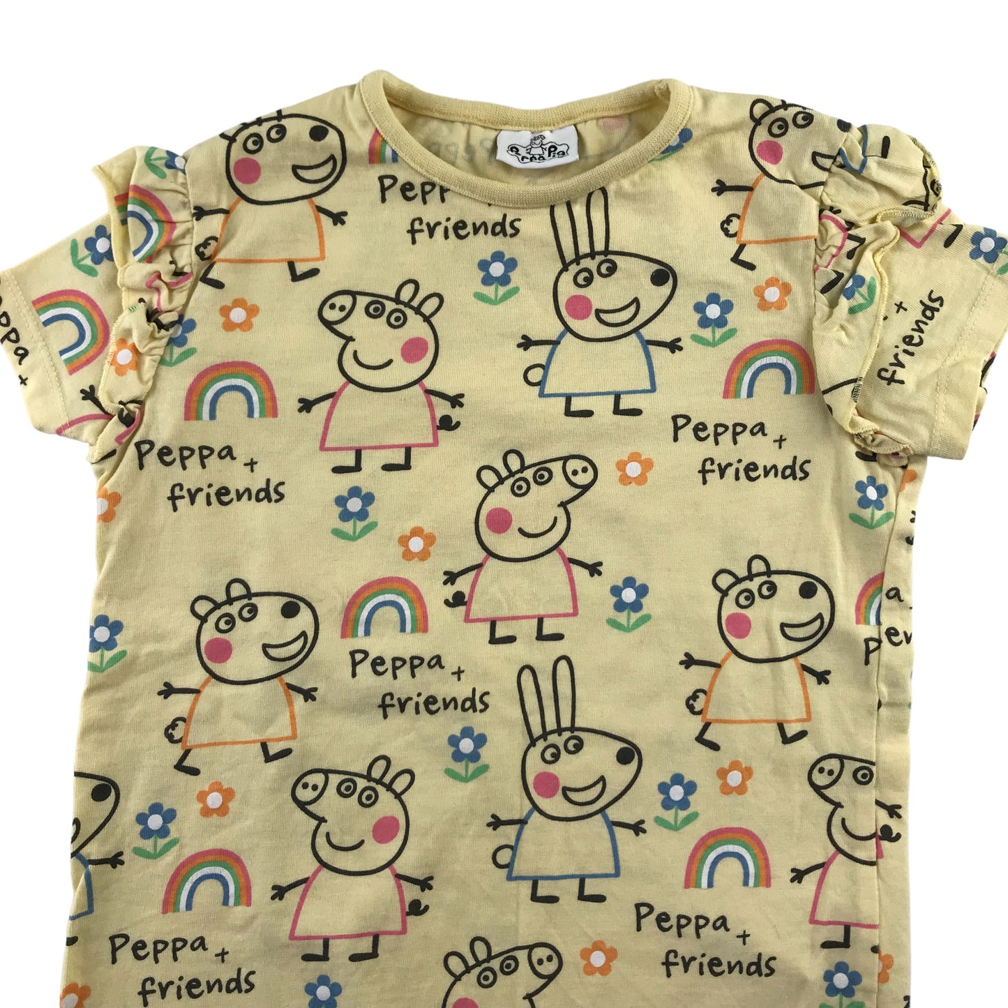 George t-shirt 5-6 years yellow Peppa Pig print pattern cotton