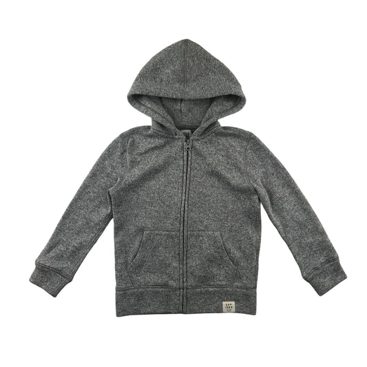 GAP fleece hoodie 6-7 years light grey hooded full zipper