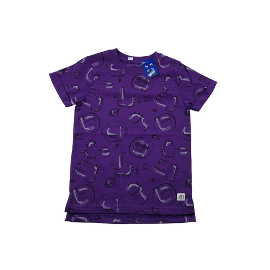 Nutmeg Purple Dinosaur Print T-shirt Age 5