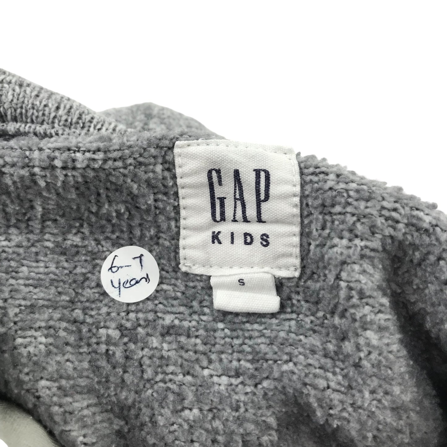 GAP fleece hoodie 6-7 years light grey hooded full zipper