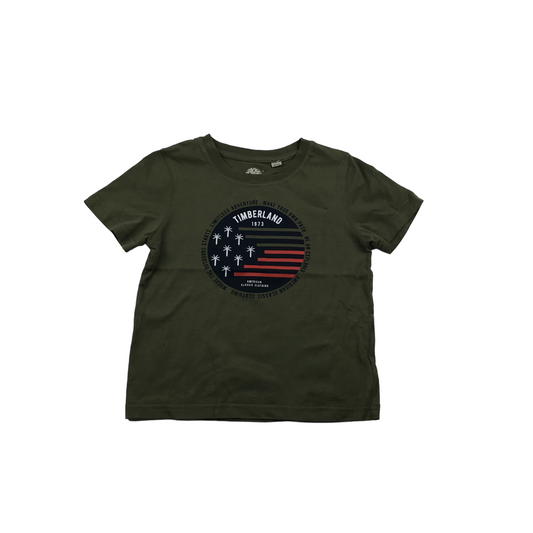 Timberland Khaki Green Print T-shirt Age 5-6