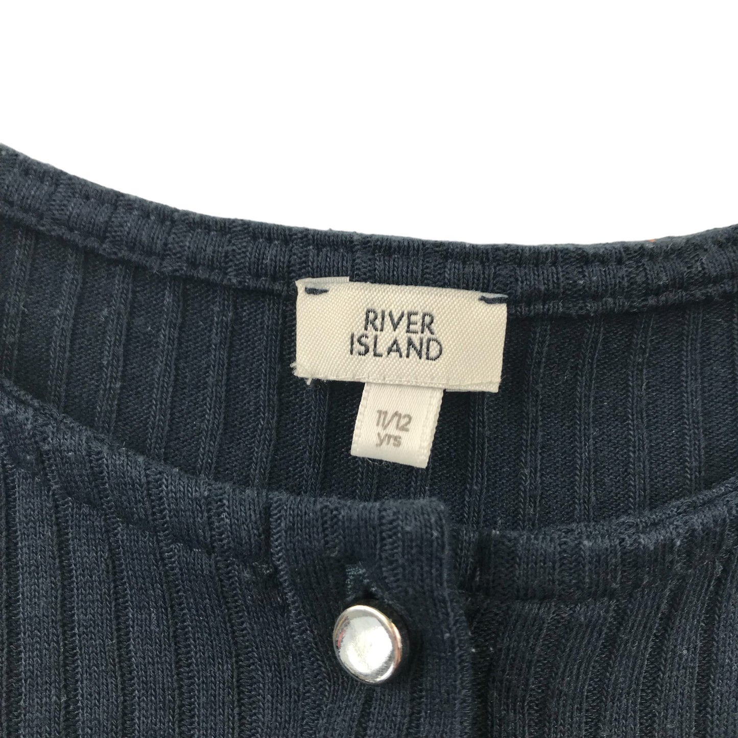 River Island Cardigan Age 11 Navy Cropped with Stripy texture
