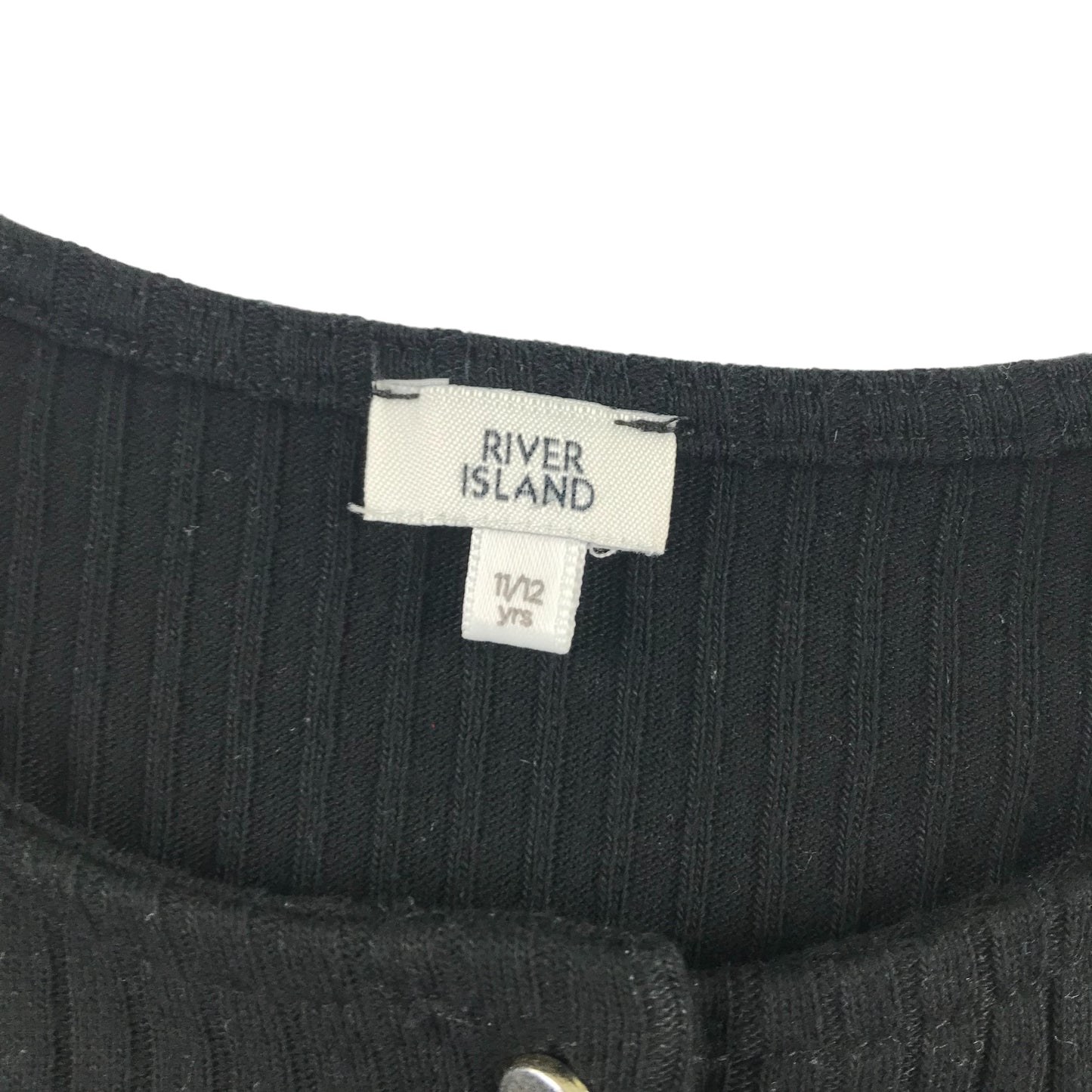 River Island Cardigan Age 11 Black Cropped with Stripy texture