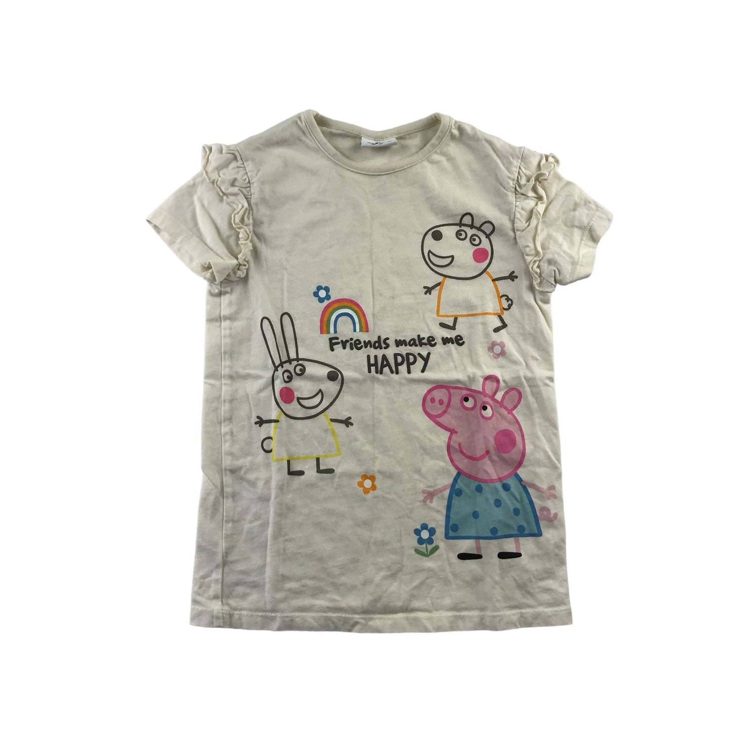 George t-shirt 5-6 years white cream Peppa Pig print cotton