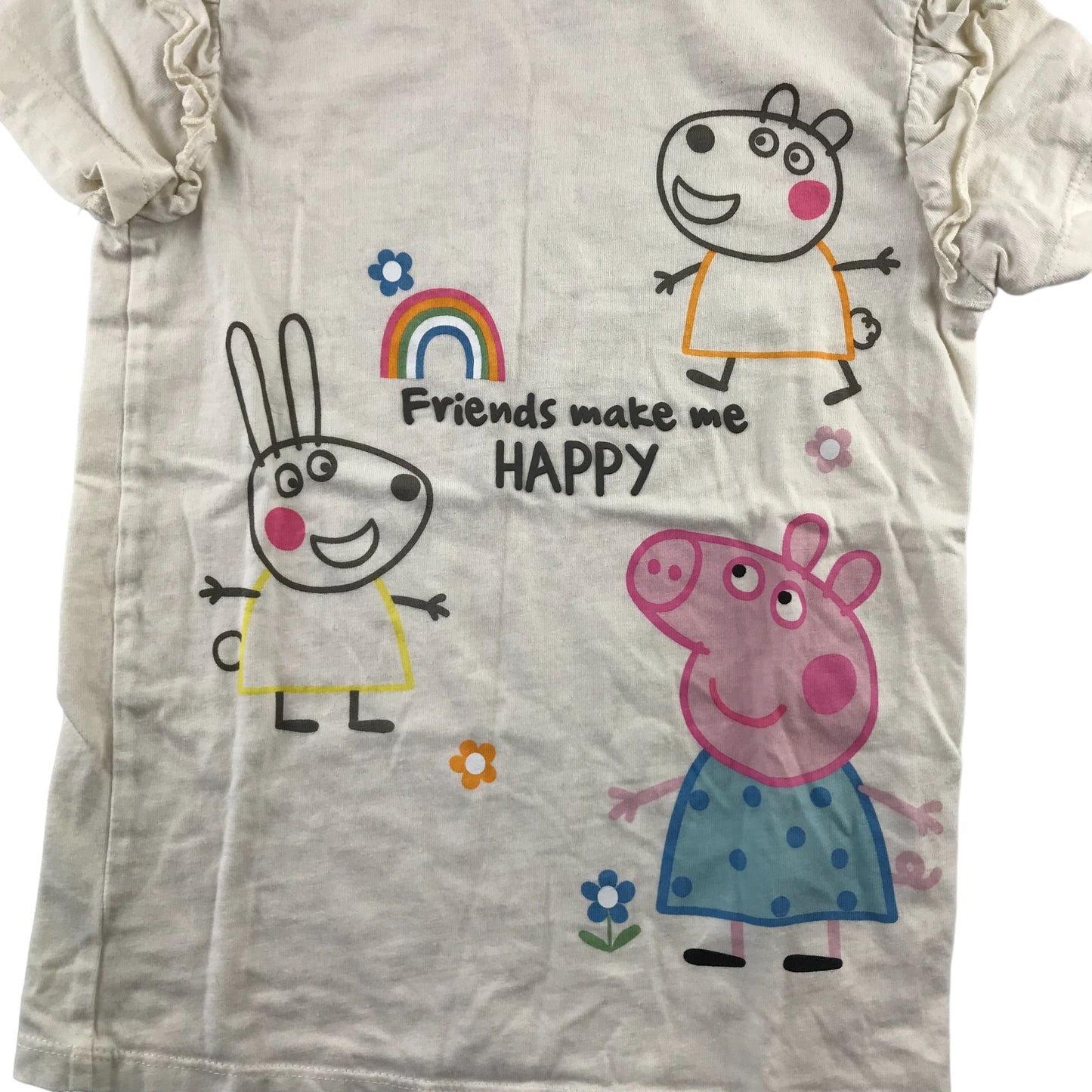 George t-shirt 5-6 years white cream Peppa Pig print cotton