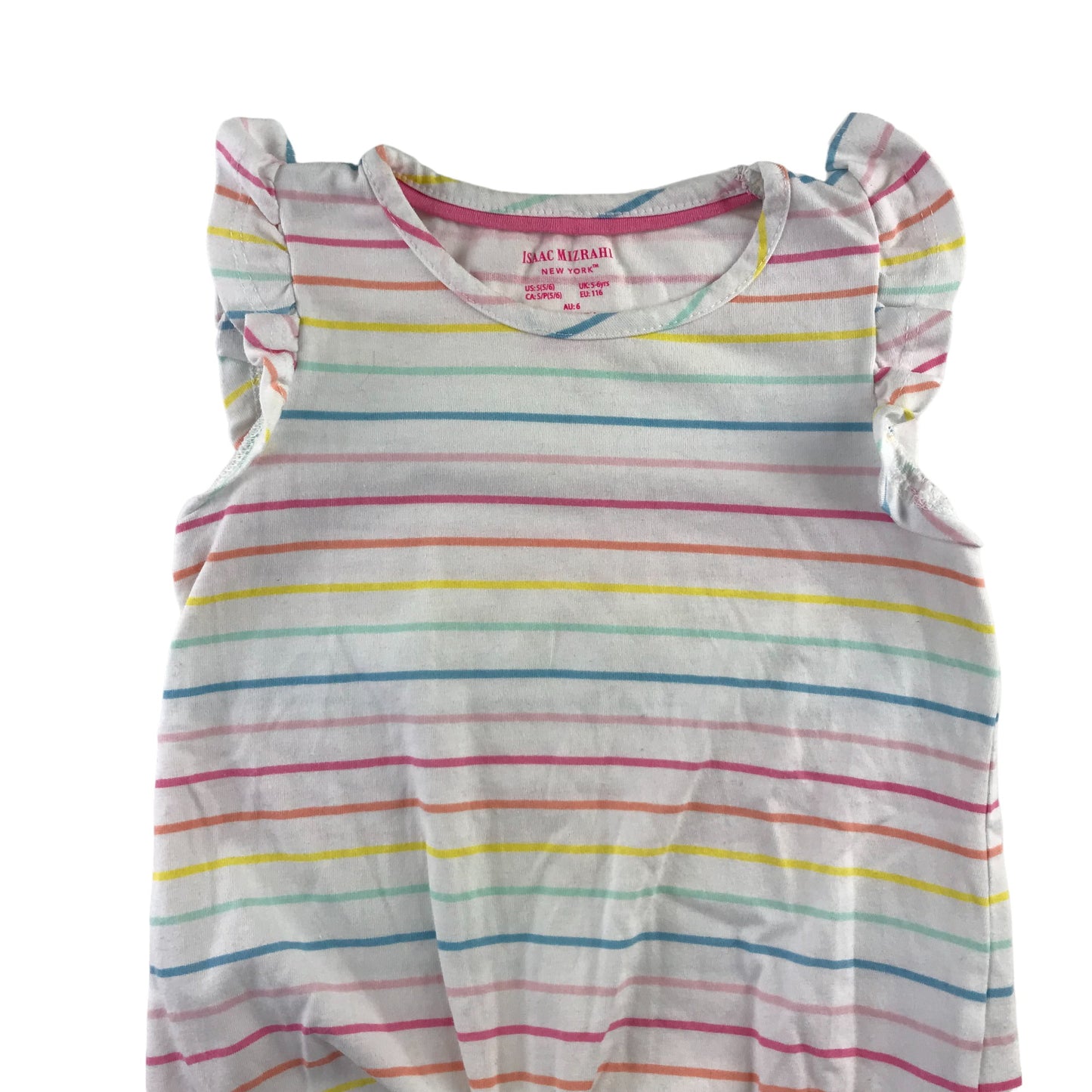 Isaac Mizrahi tank top 5-6 years white and multicoloured stripy