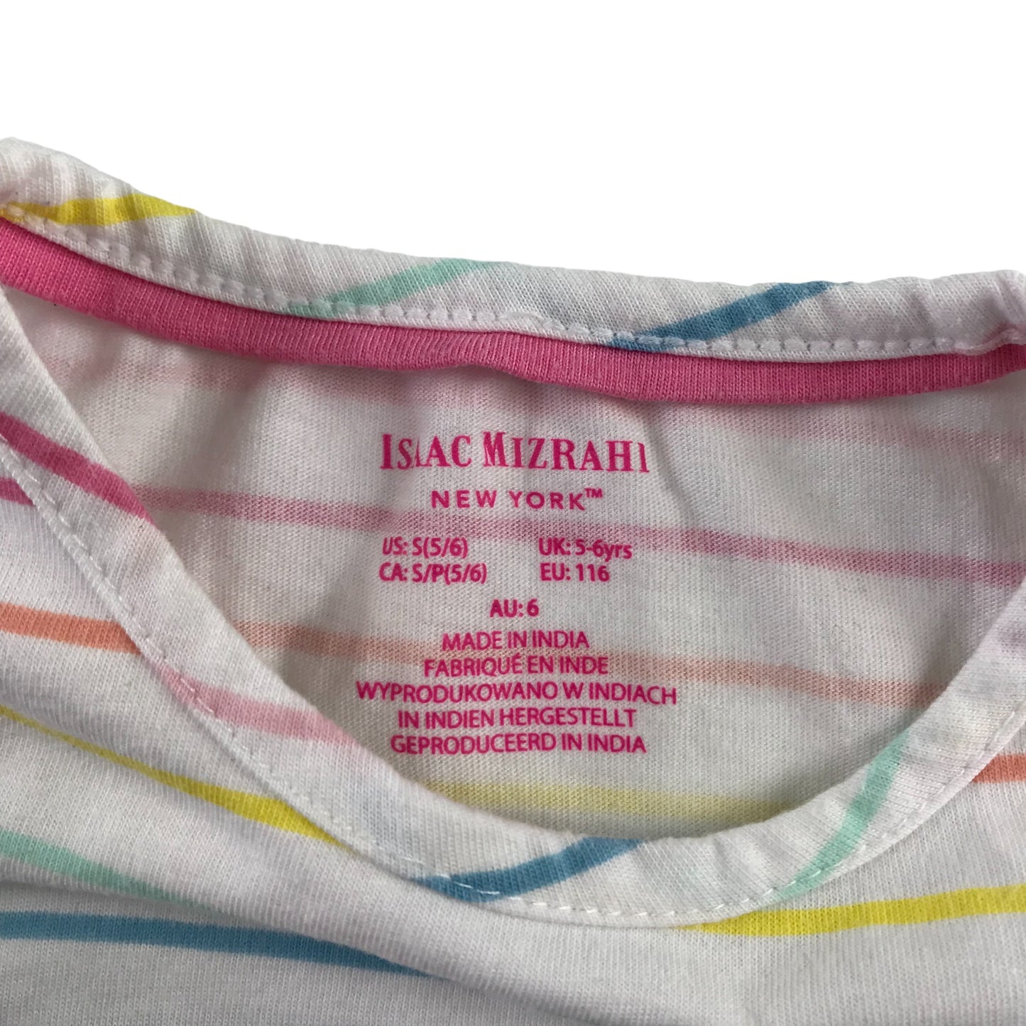 Isaac Mizrahi tank top 5-6 years white and multicoloured stripy