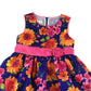 American Princess dress 4-5 years navy orange and pink floral flared