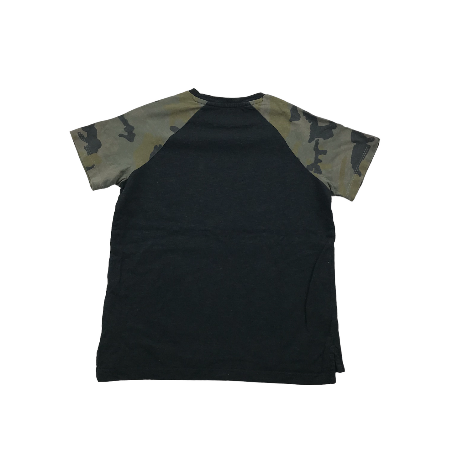 Next Black Green Camo Sleeve T-shirt Age 9