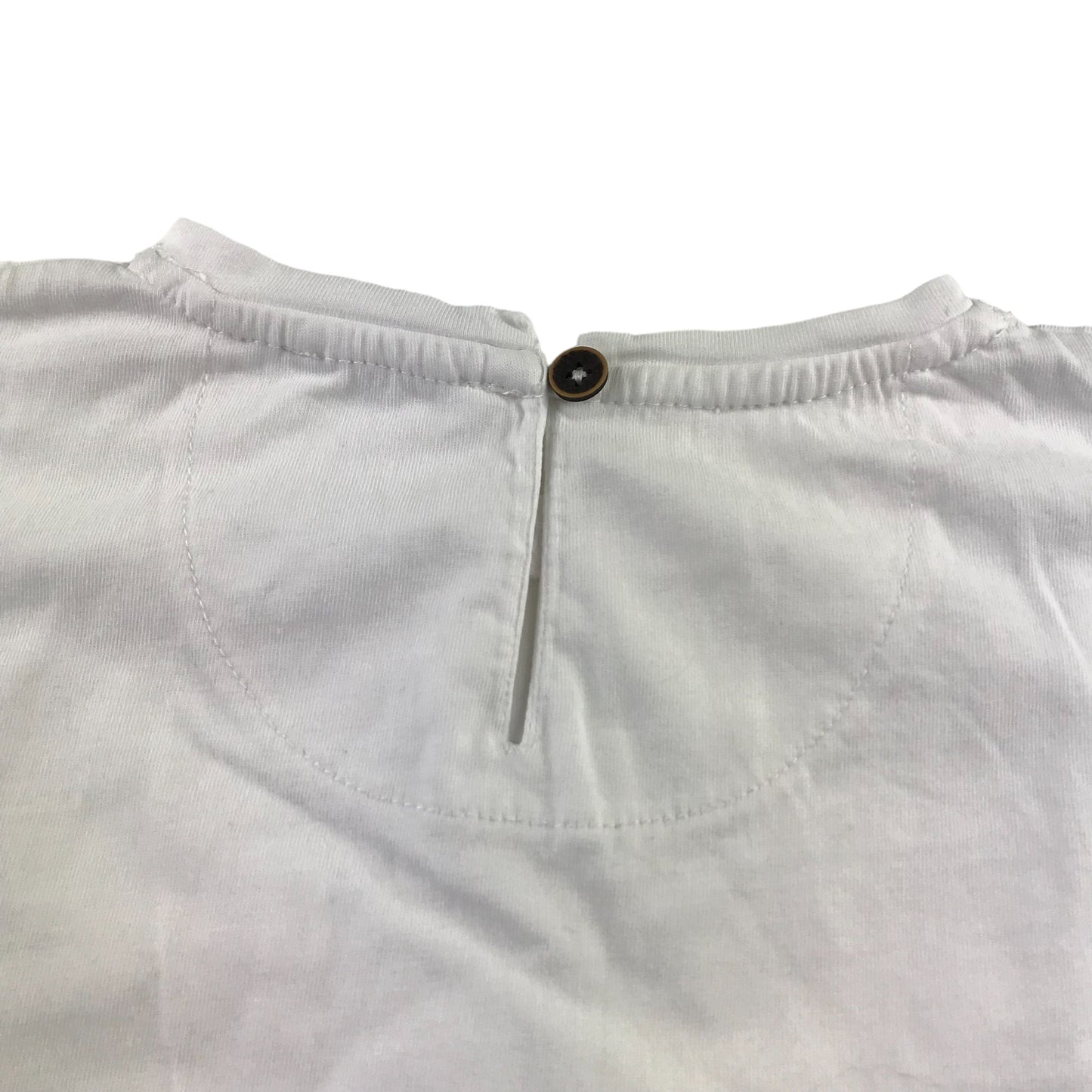 Fatface t-shirt 5-6 years white plain knot detail short sleeve cotton