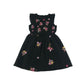 George dress 5-6 years black mesh layered floral embroidery