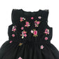 George dress 5-6 years black mesh layered floral embroidery