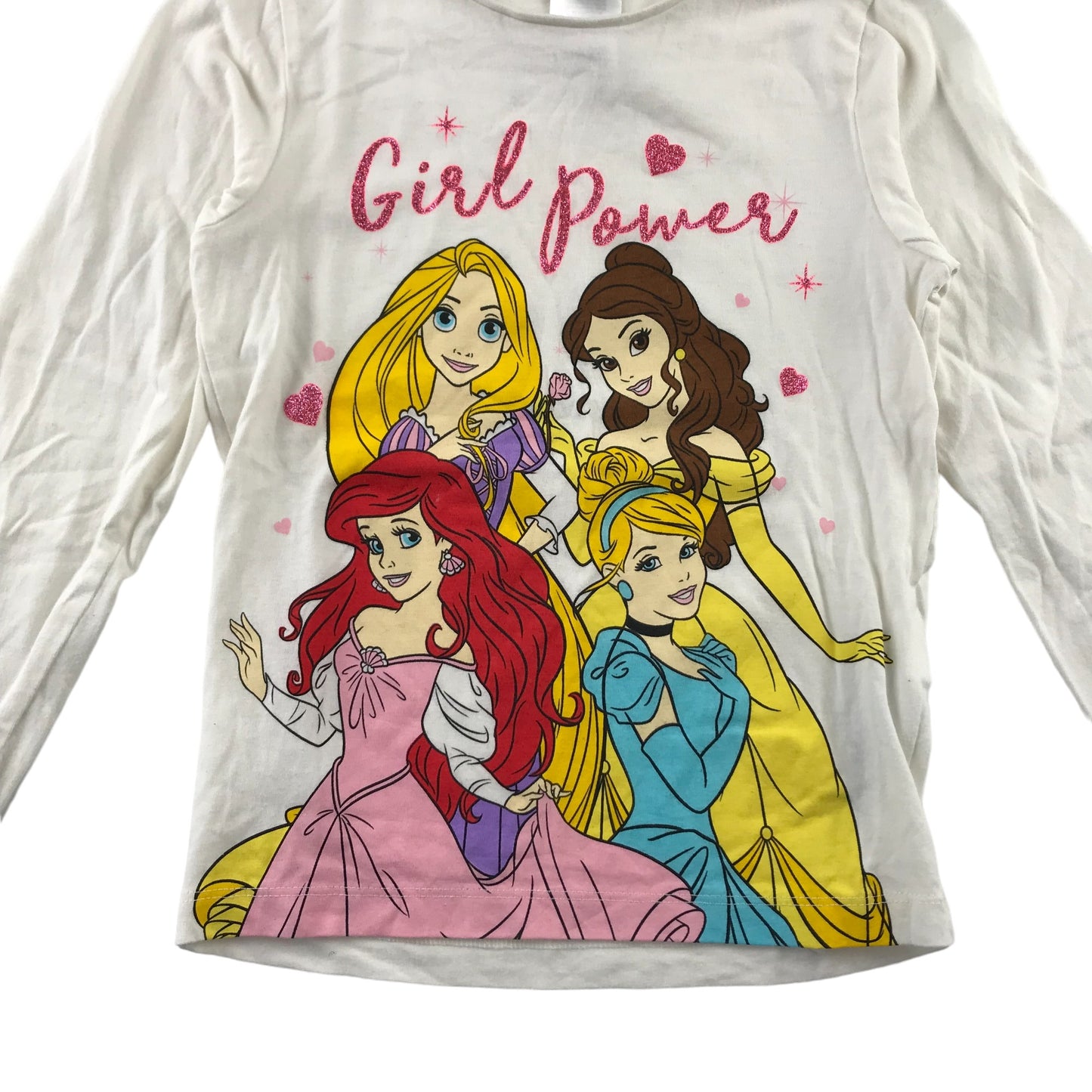 AVON t-shirt 5-6 years white Disney Princesses print pattern cotton