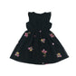 George dress 5-6 years black mesh layered floral embroidery