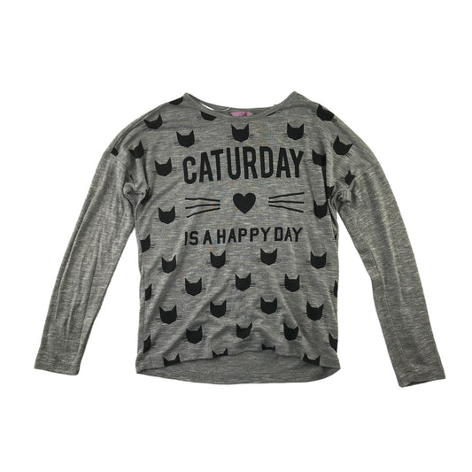 OVS Knitted Jumper Age 13 Grey Cat Print