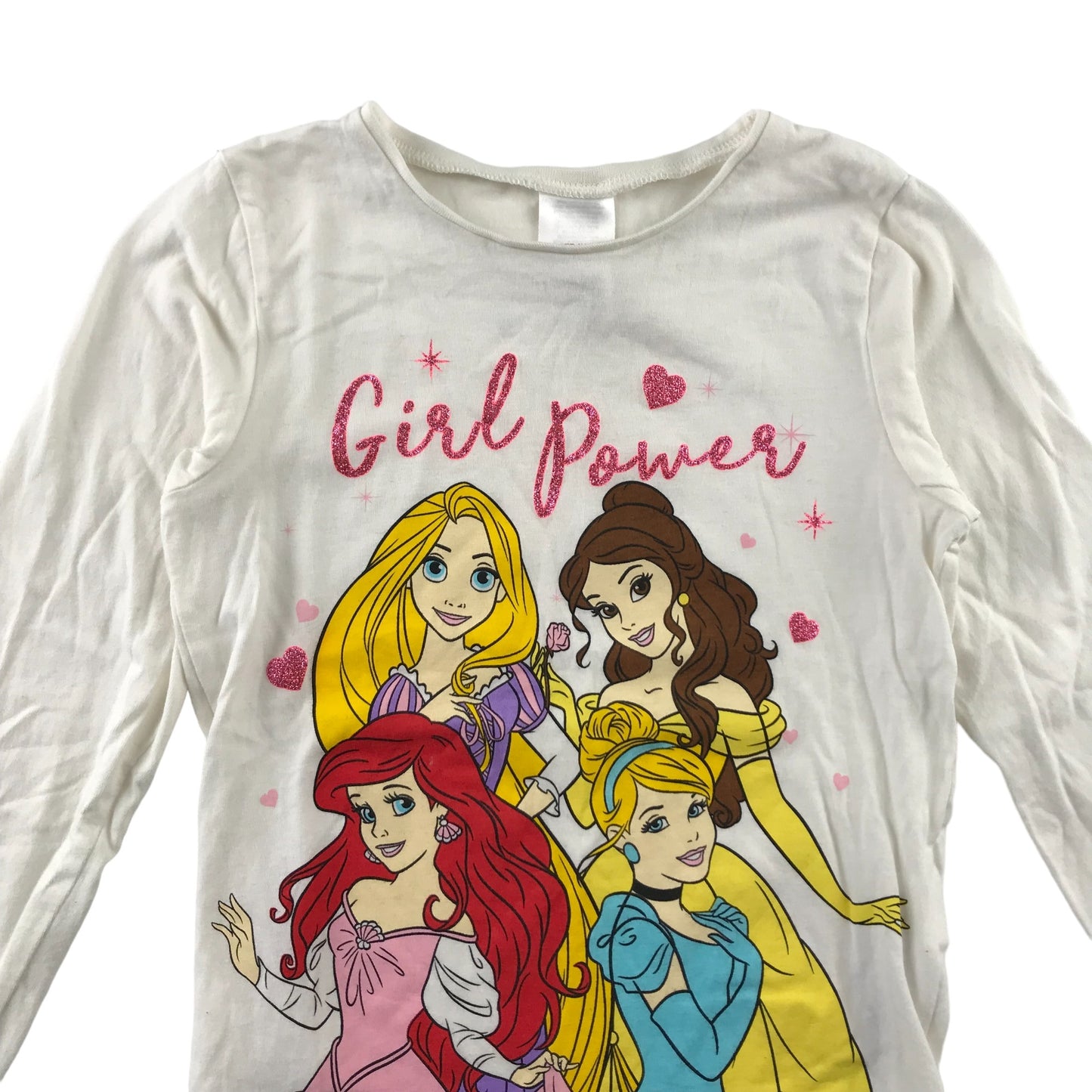 AVON t-shirt 5-6 years white Disney Princesses print pattern cotton