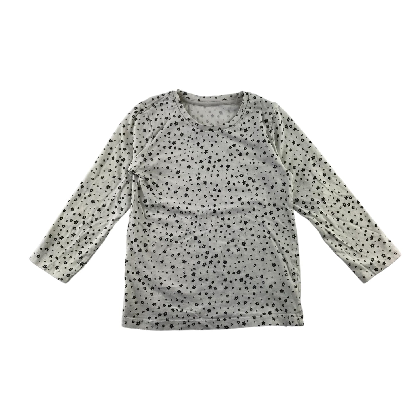 Matalan t-shirt 5-6 years white and black floral print pattern cotton