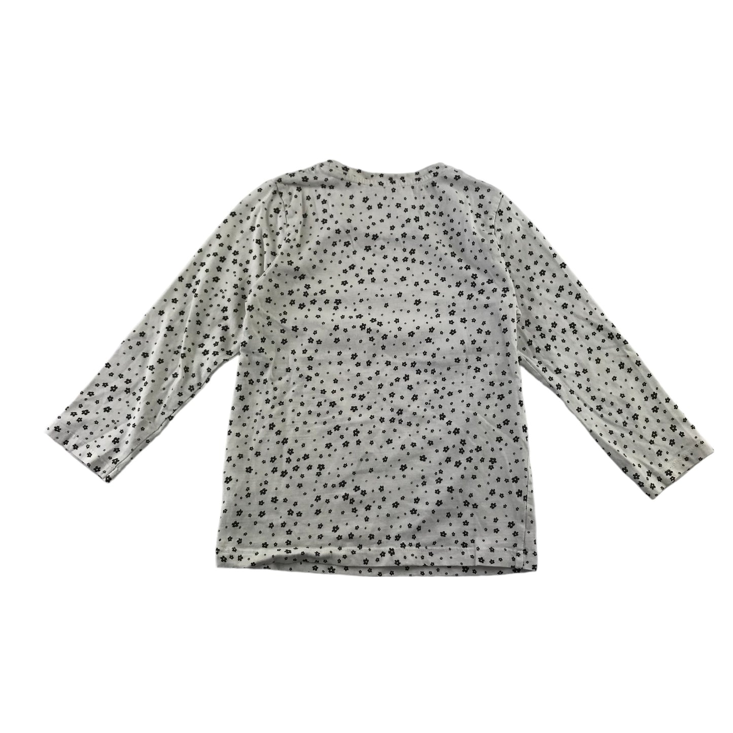 Matalan t-shirt 5-6 years white and black floral print pattern cotton