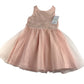 Vertbaudet dress 5-6 years peachy pink mesh layered