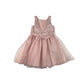 Vertbaudet dress 5-6 years peachy pink mesh layered