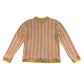 Zara cardigan women's size S pink and yellow stripy button up with collars