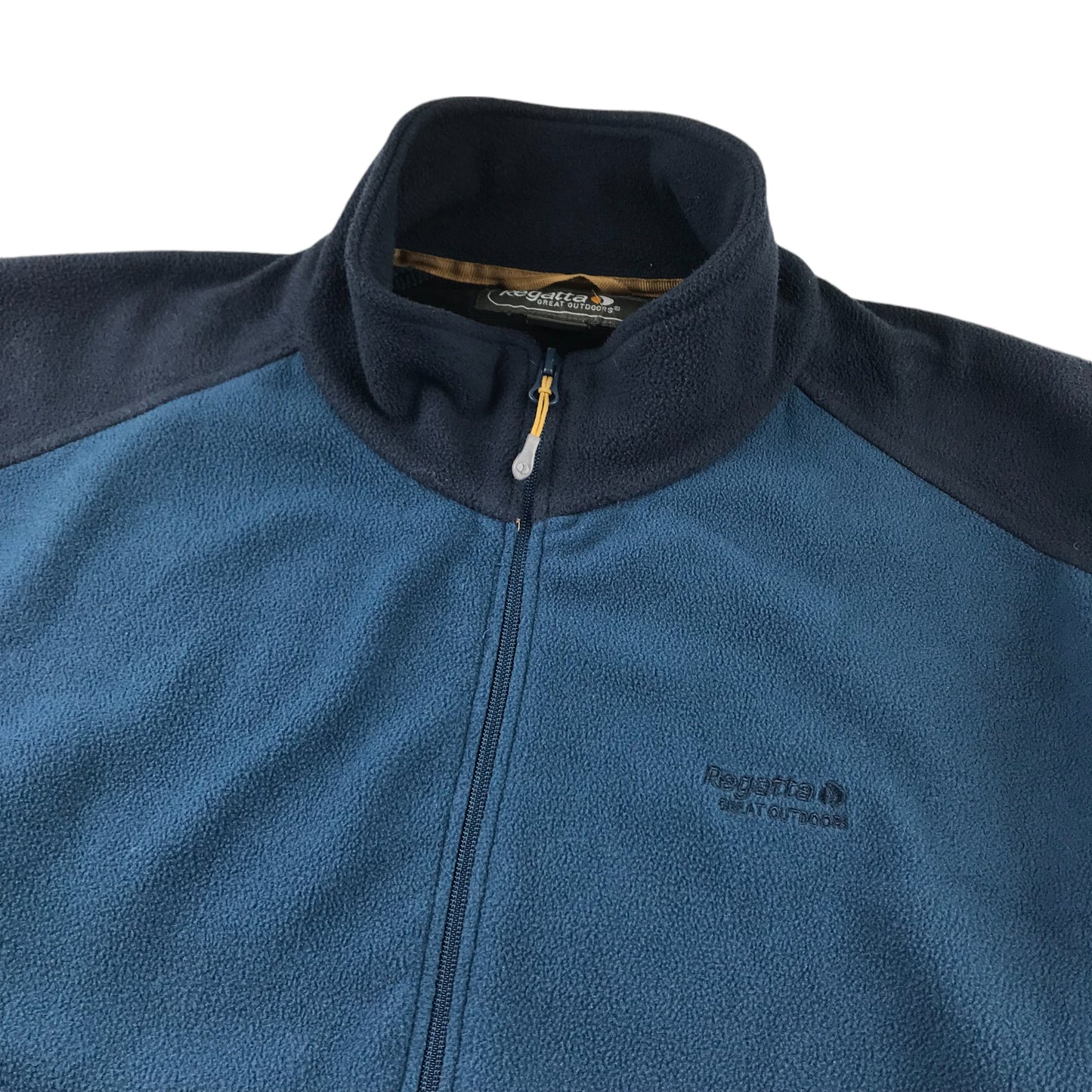 Regatta fleece men size L navy and blue panelled full zipper