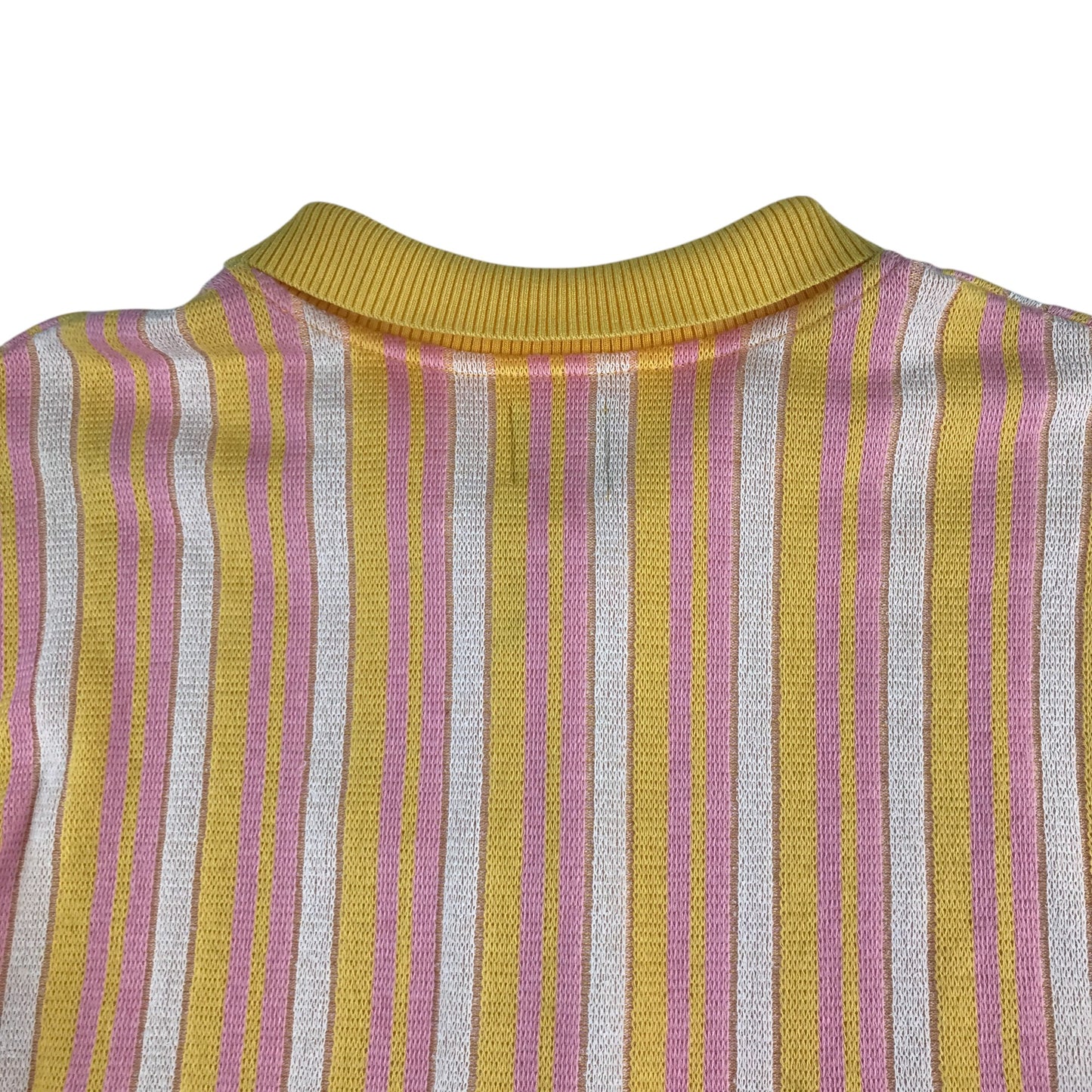 Zara cardigan women's size S pink and yellow stripy button up with collars