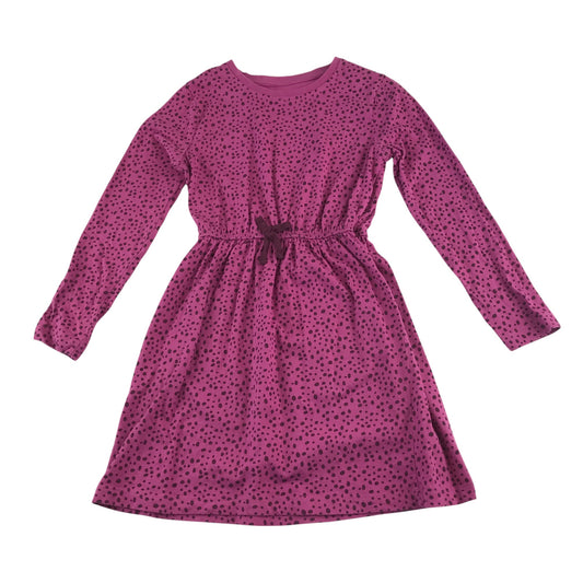 M&Co dress 5-6 years pink spot pattern cotton