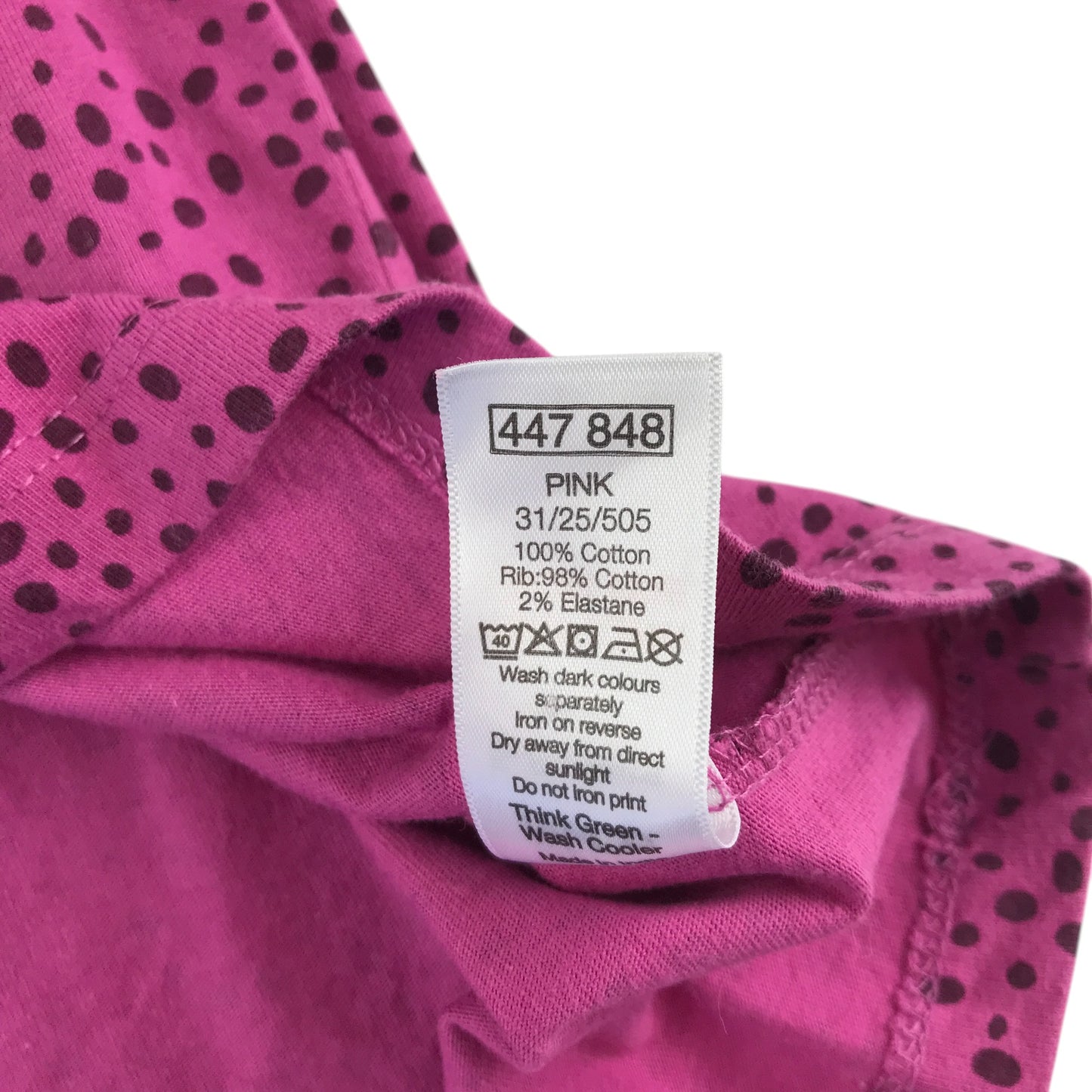 M&Co dress 5-6 years pink spot pattern cotton