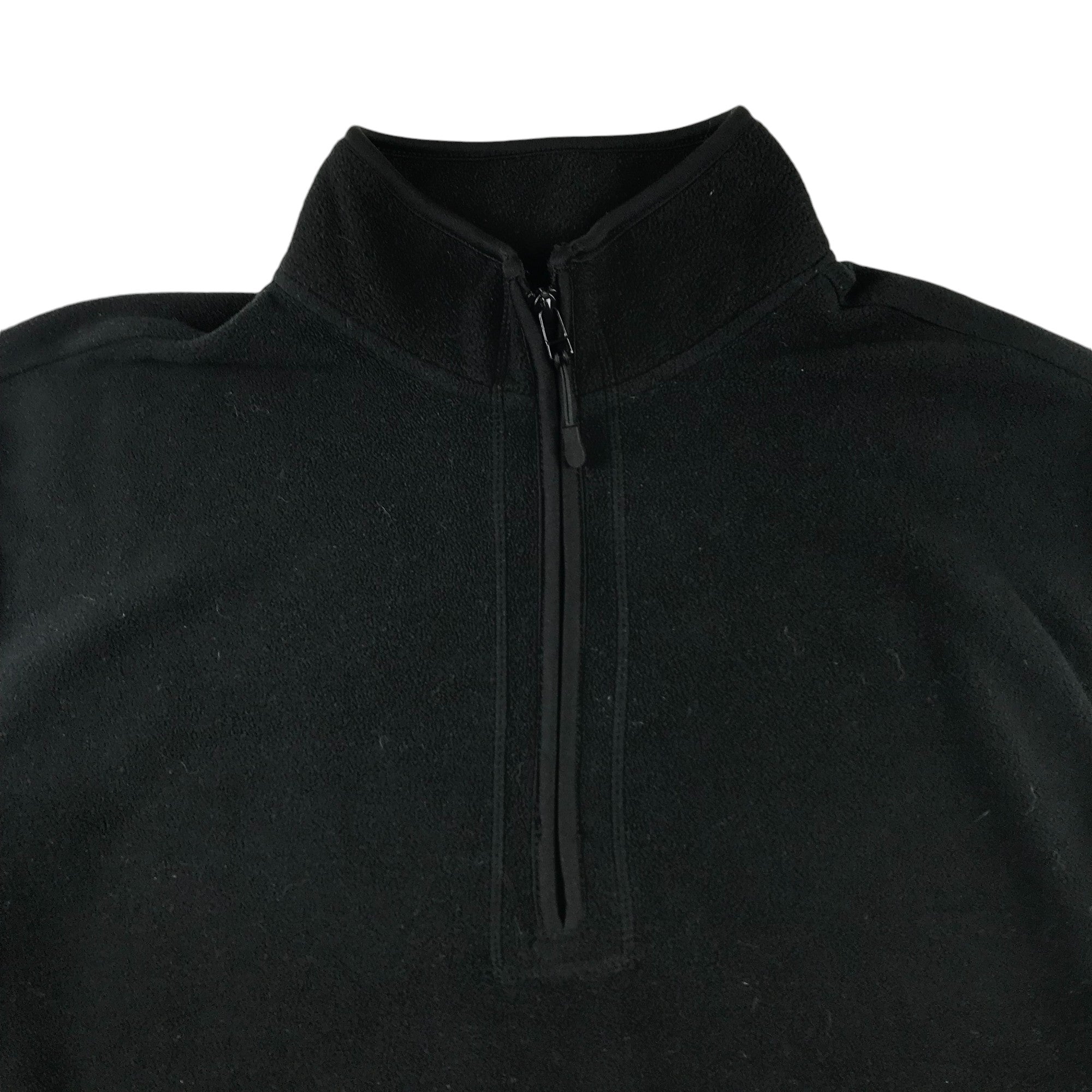 F F fleece men size L black plain quarter zipper