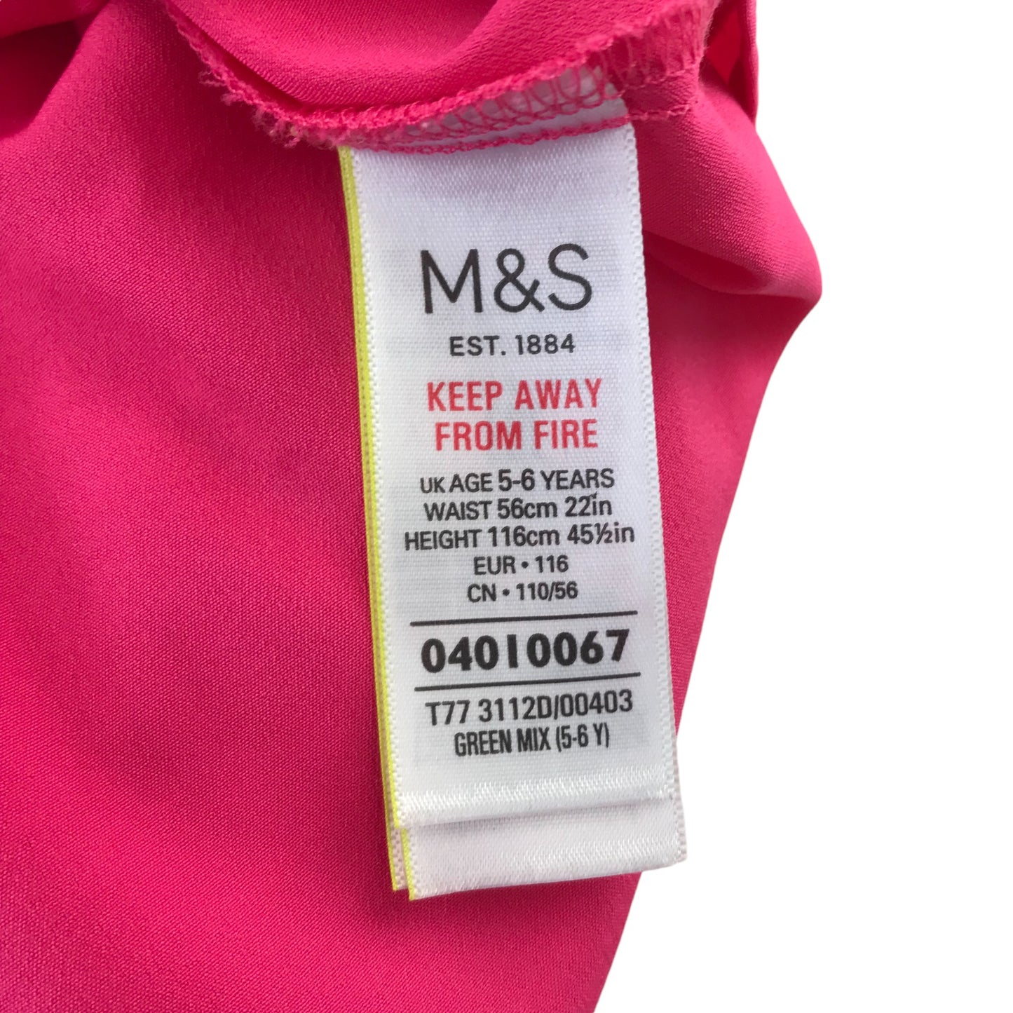 M&S Skirt Age 5 Fuchsia Pink Layered Tulle